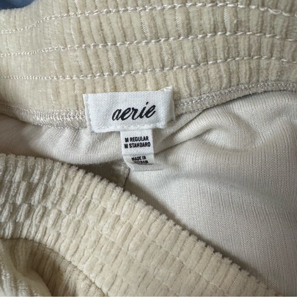 Aerie Ribbed Pleated Front Wide Leg High Rise Pants Med - Picture 8 of 8